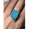 925 Sterling Silver Aquamarine Ring Size 7.5