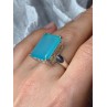 925 Sterling Silver Aquamarine Ring Size 7.5