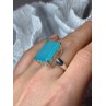 925 Sterling Silver Aquamarine Ring Size 7.5