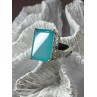 925 Sterling Silver Aquamarine Ring Size 7.5