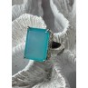 925 Sterling Silver Aquamarine Ring Size 7.5