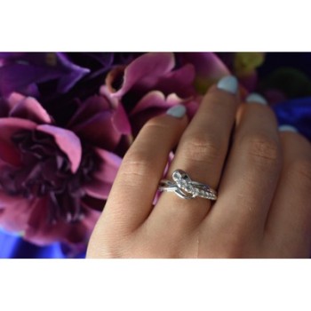 925 Sterling Silver White/colorless Spinel Ring Size 6.5