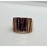 925 STERLING SILVER GOLD PLATED PINK TOPAZ RING SIZE 6.5