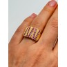 925 STERLING SILVER GOLD PLATED PINK TOPAZ RING SIZE 6.5