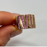 925 STERLING SILVER GOLD PLATED PINK TOPAZ RING SIZE 6.5