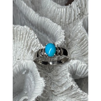 925 Sterling Silver Larimar & Beryl Ring Size 7.5