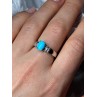 925 Sterling Silver Larimar & Beryl Ring Size 7.5