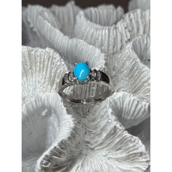 925 Sterling Silver Larimar & Beryl Ring Size 7.5