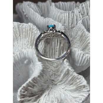 925 Sterling Silver Larimar & Beryl Ring Size 7.5