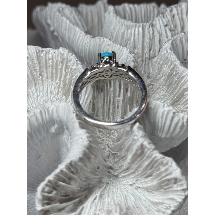 925 Sterling Silver Larimar & Beryl Ring Size 7.5