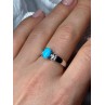 925 Sterling Silver Larimar & Beryl Ring Size 7.5