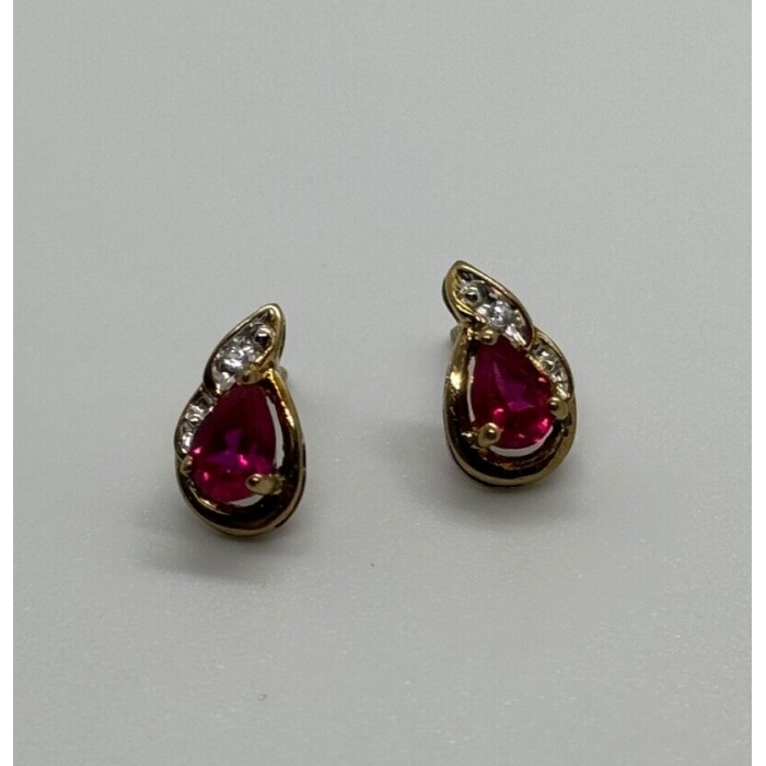 925 Sterling Silver Gold Plated Spinel Earrings