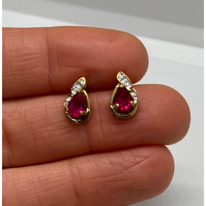 925 Sterling Silver Gold Plated Spinel Earrings