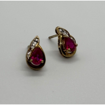925 Sterling Silver Gold Plated Spinel Earrings