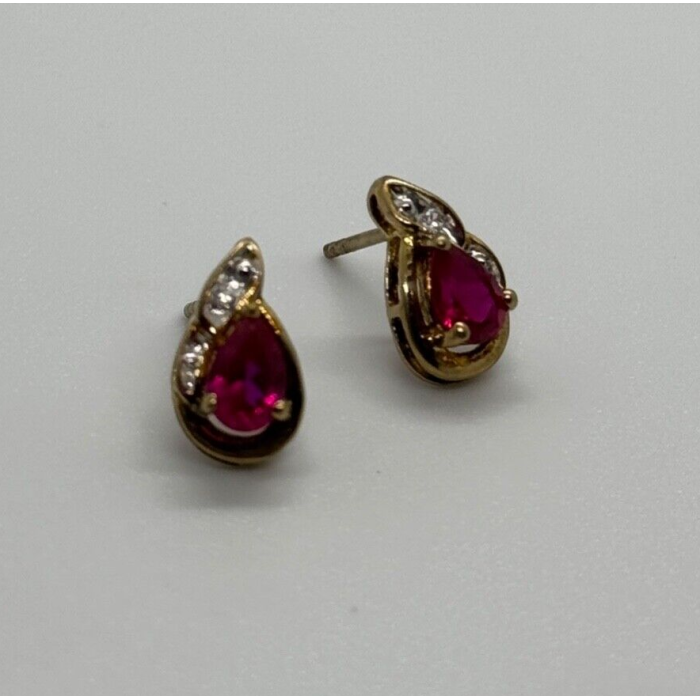 925 Sterling Silver Gold Plated Spinel Earrings