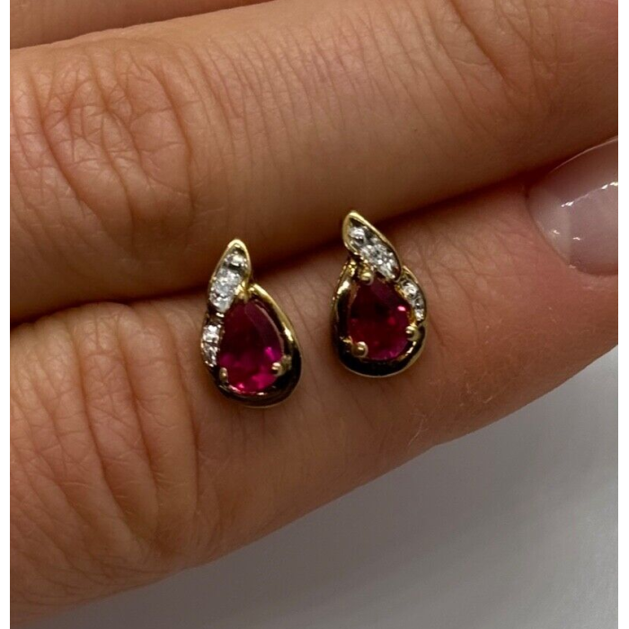 925 Sterling Silver Gold Plated Spinel Earrings