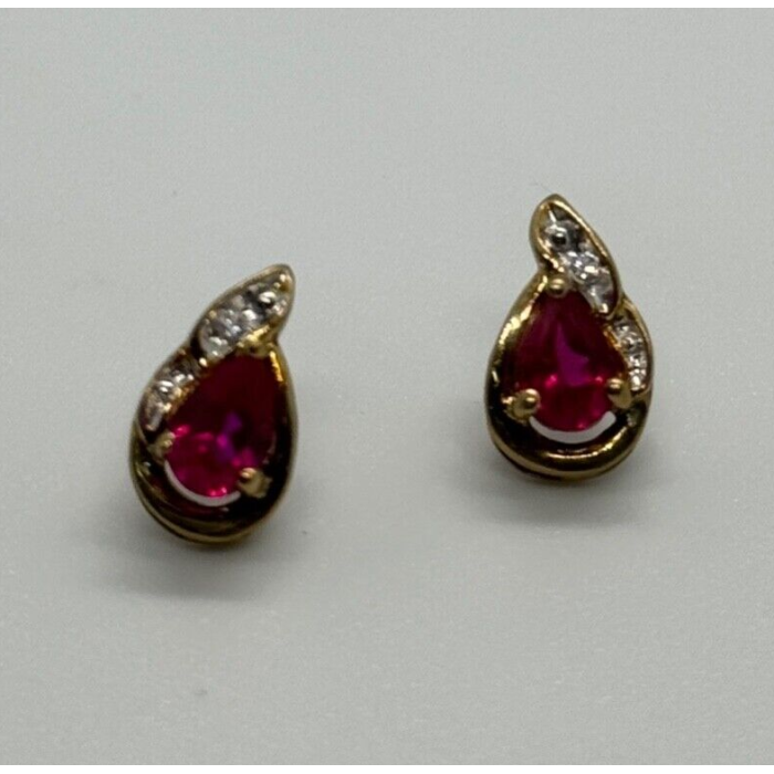 925 Sterling Silver Gold Plated Spinel Earrings