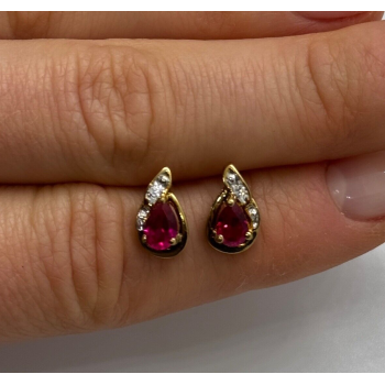 925 Sterling Silver Gold Plated Spinel Earrings