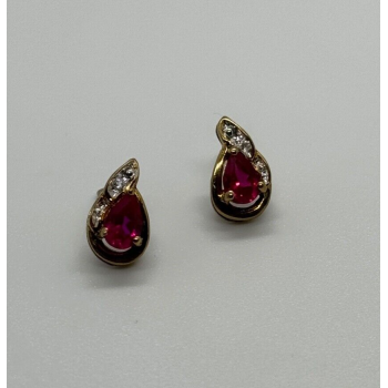925 Sterling Silver Gold Plated Spinel Earrings