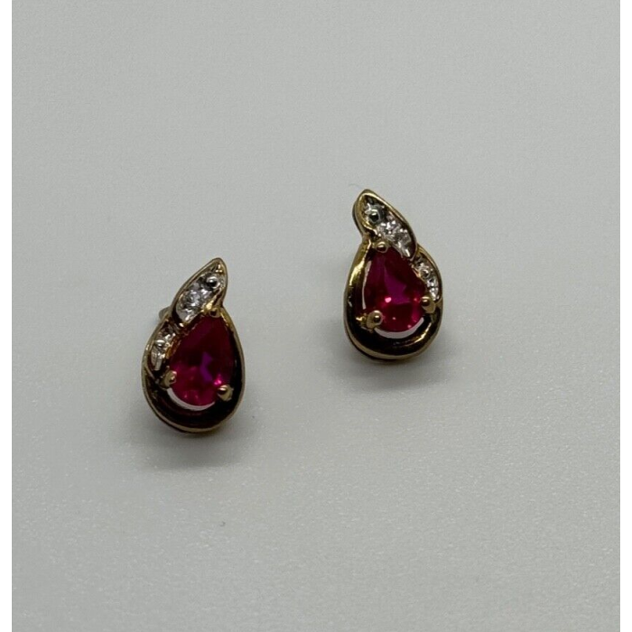 925 Sterling Silver Gold Plated Spinel Earrings