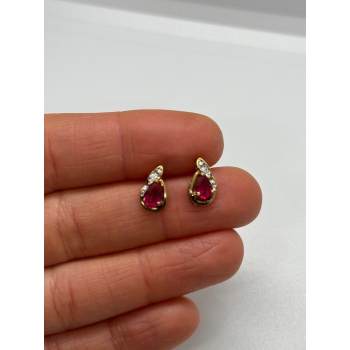 925 Sterling Silver Gold Plated Spinel Earrings