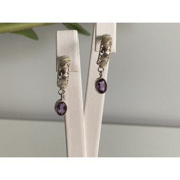 Vintage 925 Sterling Silver Tourmaline Earrings