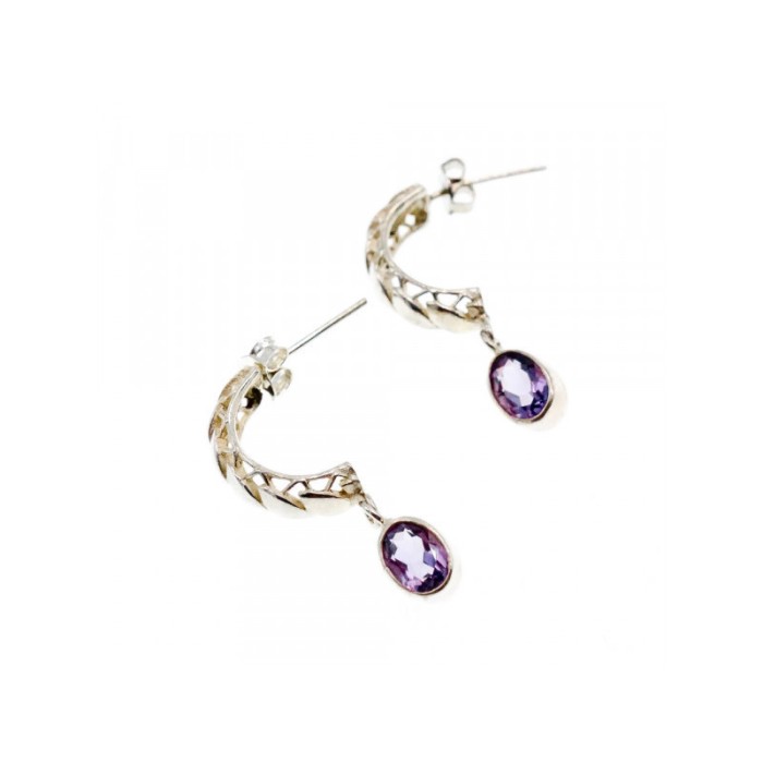 Vintage 925 Sterling Silver Tourmaline Earrings