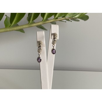 Vintage 925 Sterling Silver Tourmaline Earrings