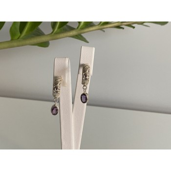Vintage 925 Sterling Silver Tourmaline Earrings