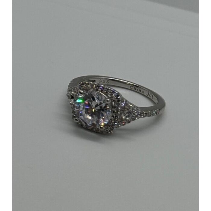 925 Sterling Silver CZ Ring Size 9.5