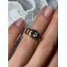 925 Sterling Silver Gold Plated Aquamarine, Garnet & CZ Ring Size 4