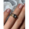 925 Sterling Silver Gold Plated Aquamarine, Garnet & CZ Ring Size 4