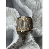 ELEGANT 925 STERLING SILVER & 10K YELLOW GOLD RING SIZE 7