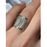 ELEGANT 925 STERLING SILVER & 10K YELLOW GOLD RING SIZE 7