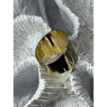 ELEGANT 925 STERLING SILVER & 10K YELLOW GOLD RING SIZE 7