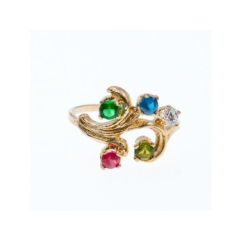 14K Yellow  Gold Multicolor Spinel Ring Size 7