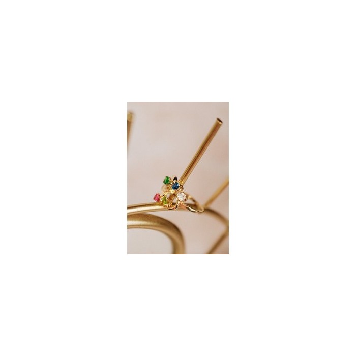 14K Yellow  Gold Multicolor Spinel Ring Size 7