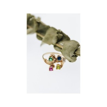 14K Yellow  Gold Multicolor Spinel Ring Size 7