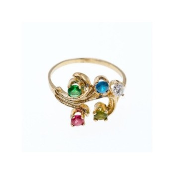 14K Yellow  Gold Multicolor Spinel Ring Size 7