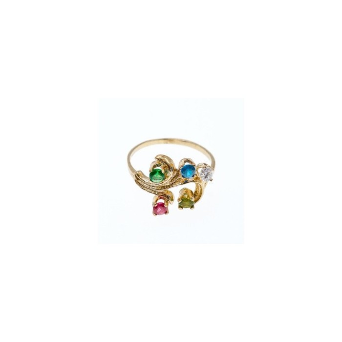 14K Yellow  Gold Multicolor Spinel Ring Size 7