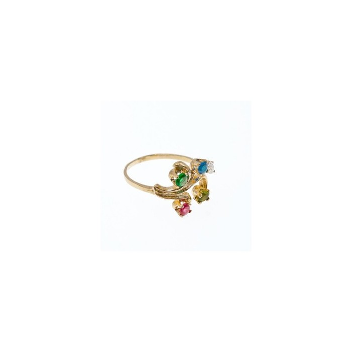 14K Yellow  Gold Multicolor Spinel Ring Size 7