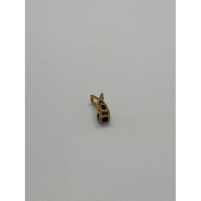 14K YELLOW GOLD PENDANT RUBY&DIAMOND