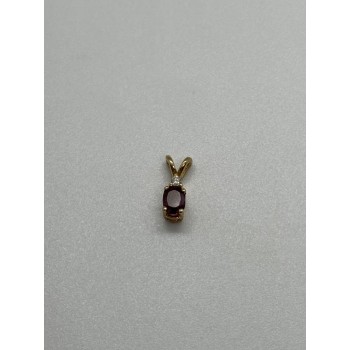 14K YELLOW GOLD PENDANT RUBY&DIAMOND