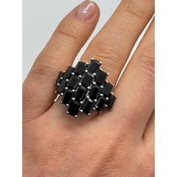 925 Sterling Silver Tourmaline Ring Size 5.5