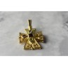 925 STERLING SILVER GOLD PLATED MULTI GEMSTONES CROSS PENDANT