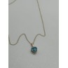 10K YELLOW GOLD NECKLACE TOPAZ & DIAMOND HEART
