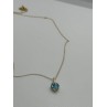 10K YELLOW GOLD NECKLACE TOPAZ & DIAMOND HEART