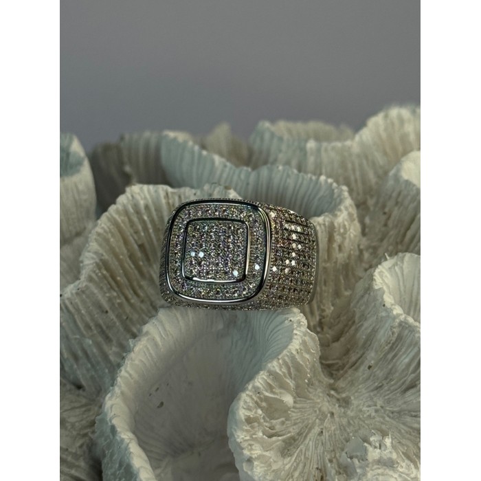 Men's 925 Sterling Silver CZ Ring Size 12