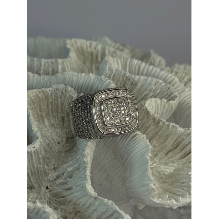 Men's 925 Sterling Silver CZ Ring Size 12