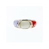 925 Sterling Silver Multicolor Nephrite Ring Size 11.75